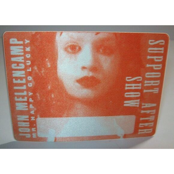 John Mellencamp Backstage Pass Mr Happy Go Lucky Tour Original 1996 Orange - Picture 1 of 2
